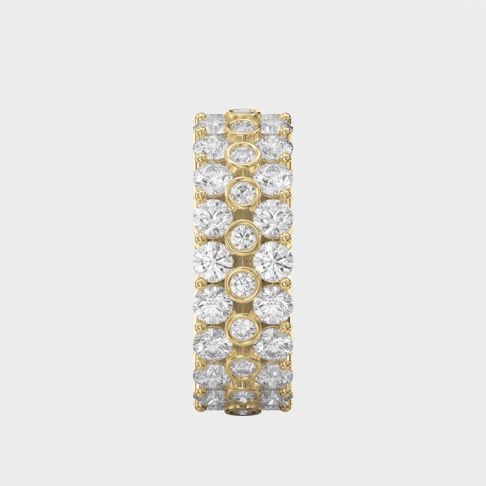 Diamond Eternity Band Ring – Wide Multi-Row Round Brilliant Cut Diamond Wedding & Anniversary Ring | Luxury Fine Jewelry Gift