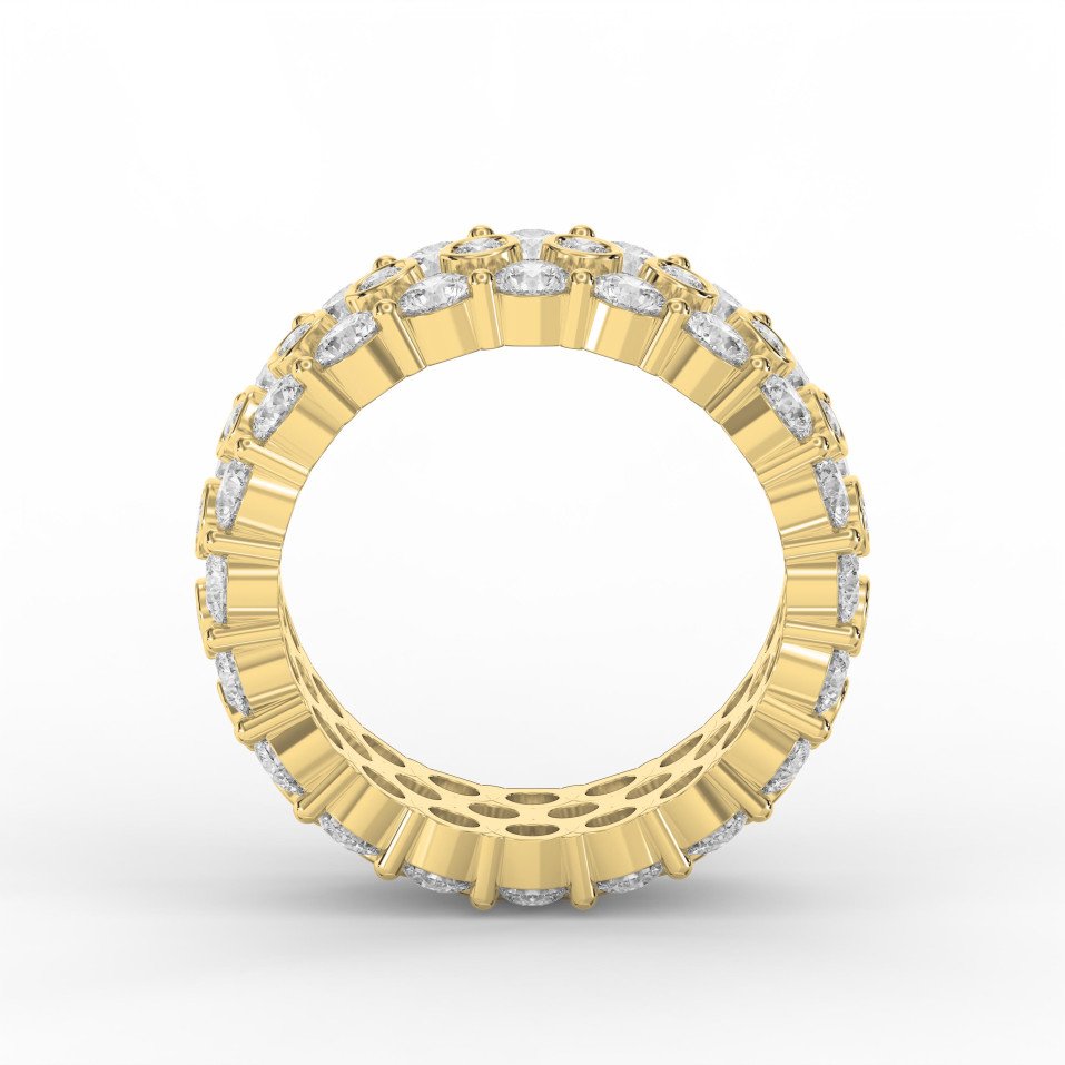 Diamond Eternity Band Ring – Wide Multi-Row Round Brilliant Cut Diamond Wedding & Anniversary Ring | Luxury Fine Jewelry Gift