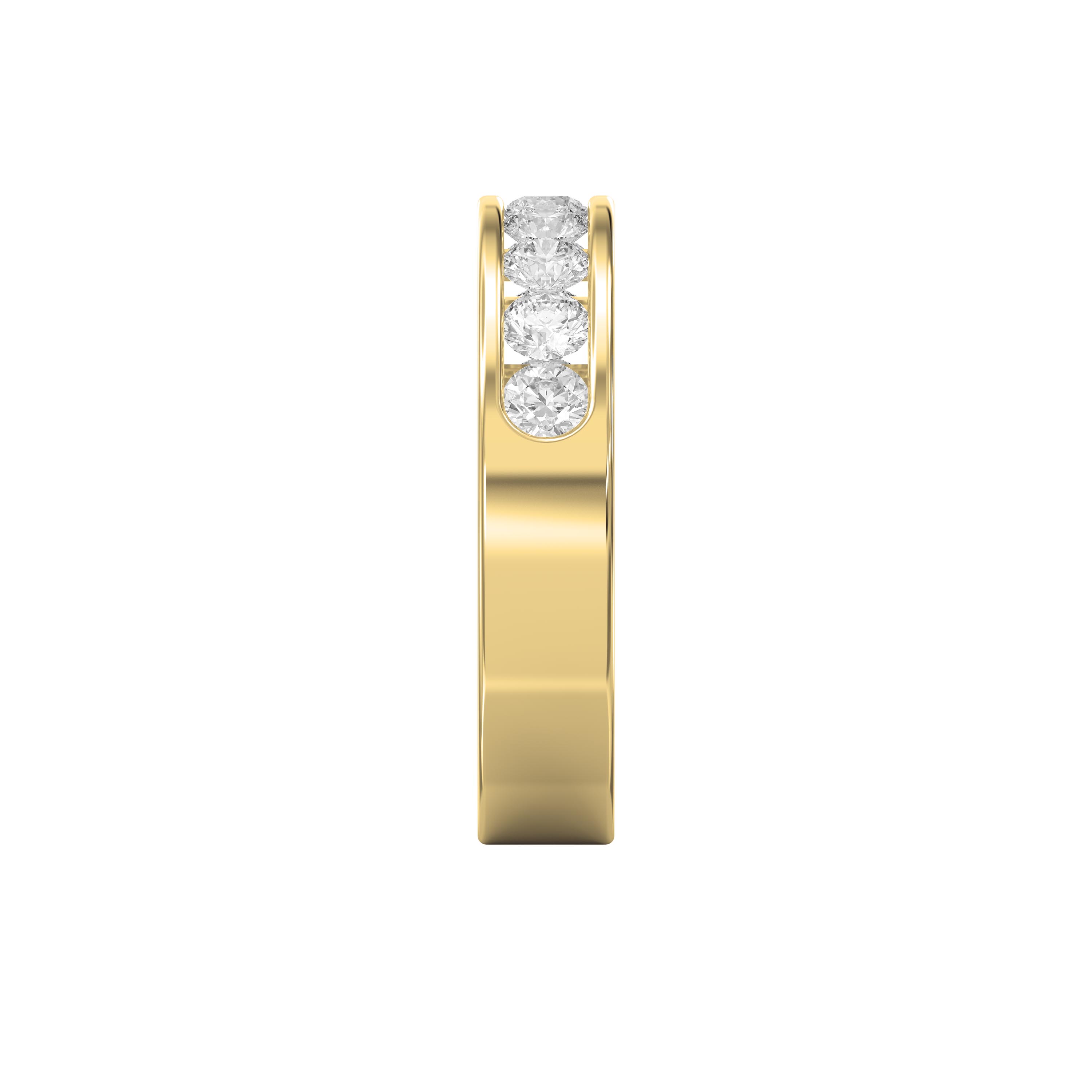 Channel Set Round Diamond Wedding Band – Classic Anniversary Ring for Women | Lab-Grown & Natural Diamonds