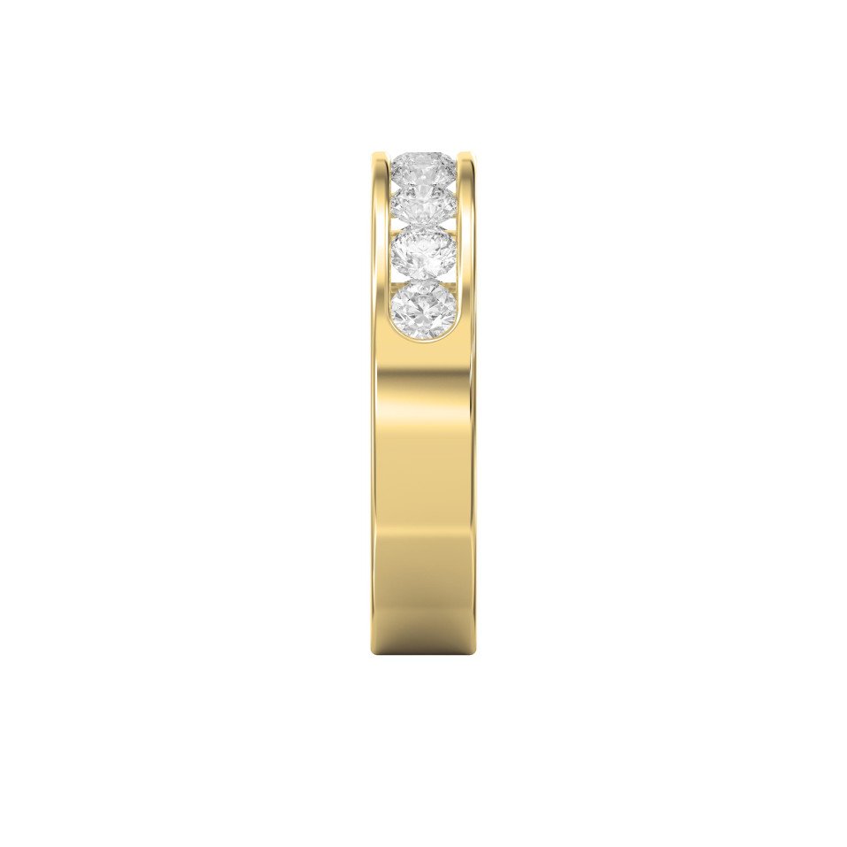 Channel Set Round Diamond Wedding Band – Classic Anniversary Ring for Women | Lab-Grown & Natural Diamonds