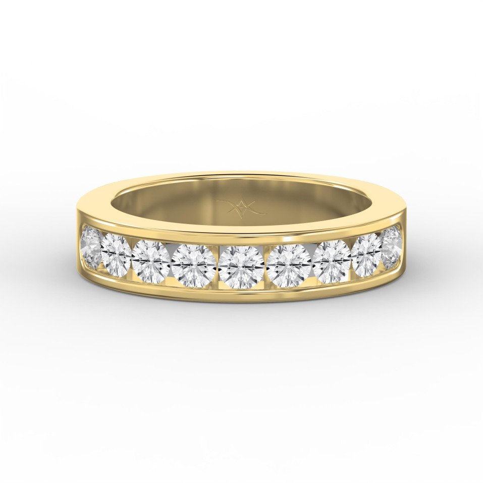 Channel Set Round Diamond Wedding Band – Classic Anniversary Ring for Women | Lab-Grown & Natural Diamonds