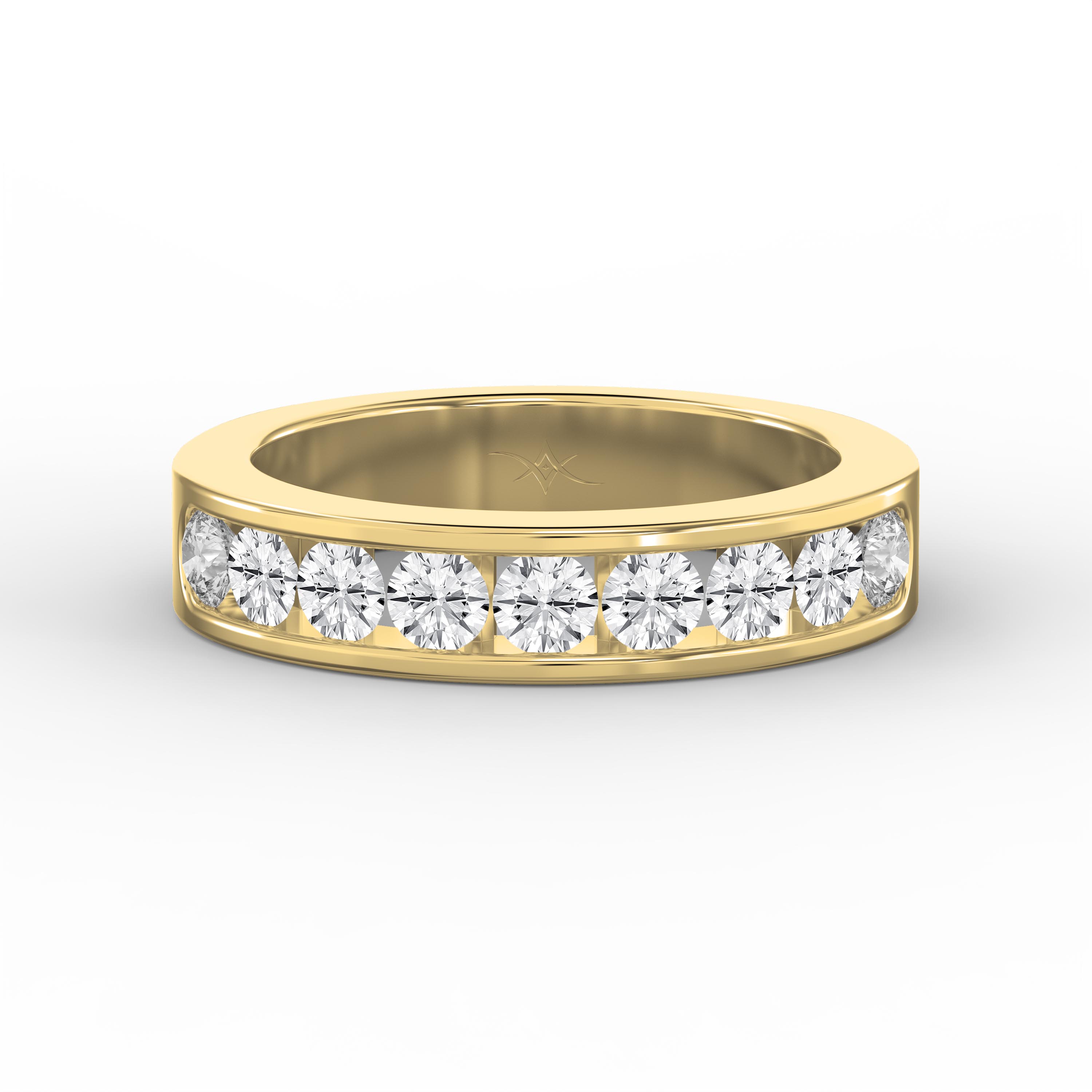 Channel Set Round Diamond Wedding Band – Classic Anniversary Ring for Women | Lab-Grown & Natural Diamonds