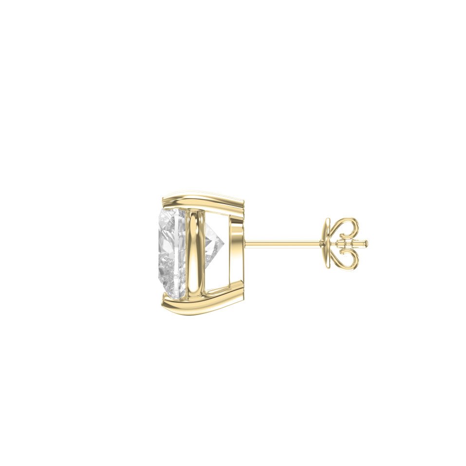 3-Prong Heart Cut Diamond Stud Earrings – Lab Grown  Elegance