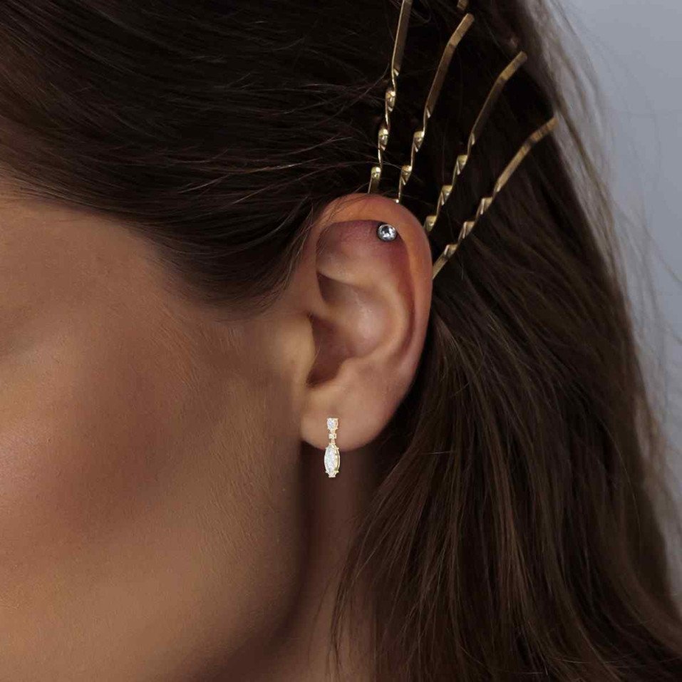 Drop & Dangle Earrings with Round, Pear & Marquise Lab-Grown Diamonds – Elegant Triple-Cut Design