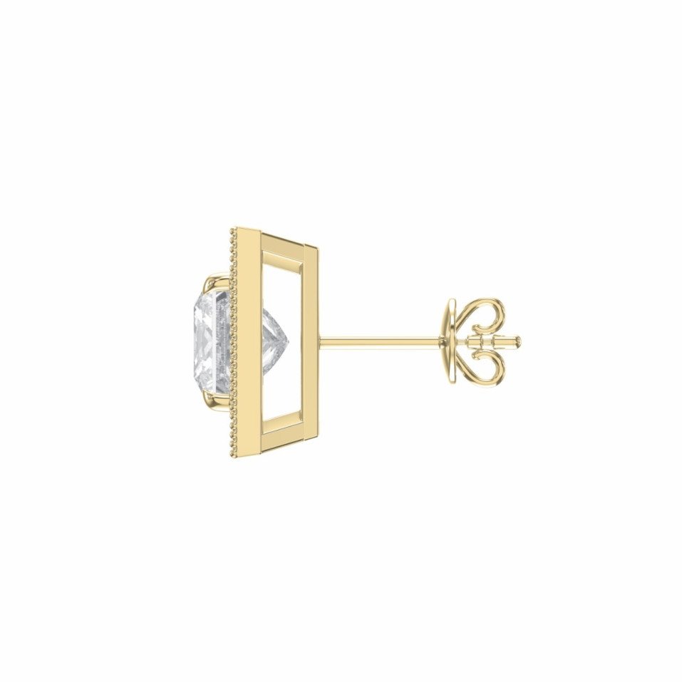 Lab Grown Diamond Princess & Round Diamond Heritage Earrings
