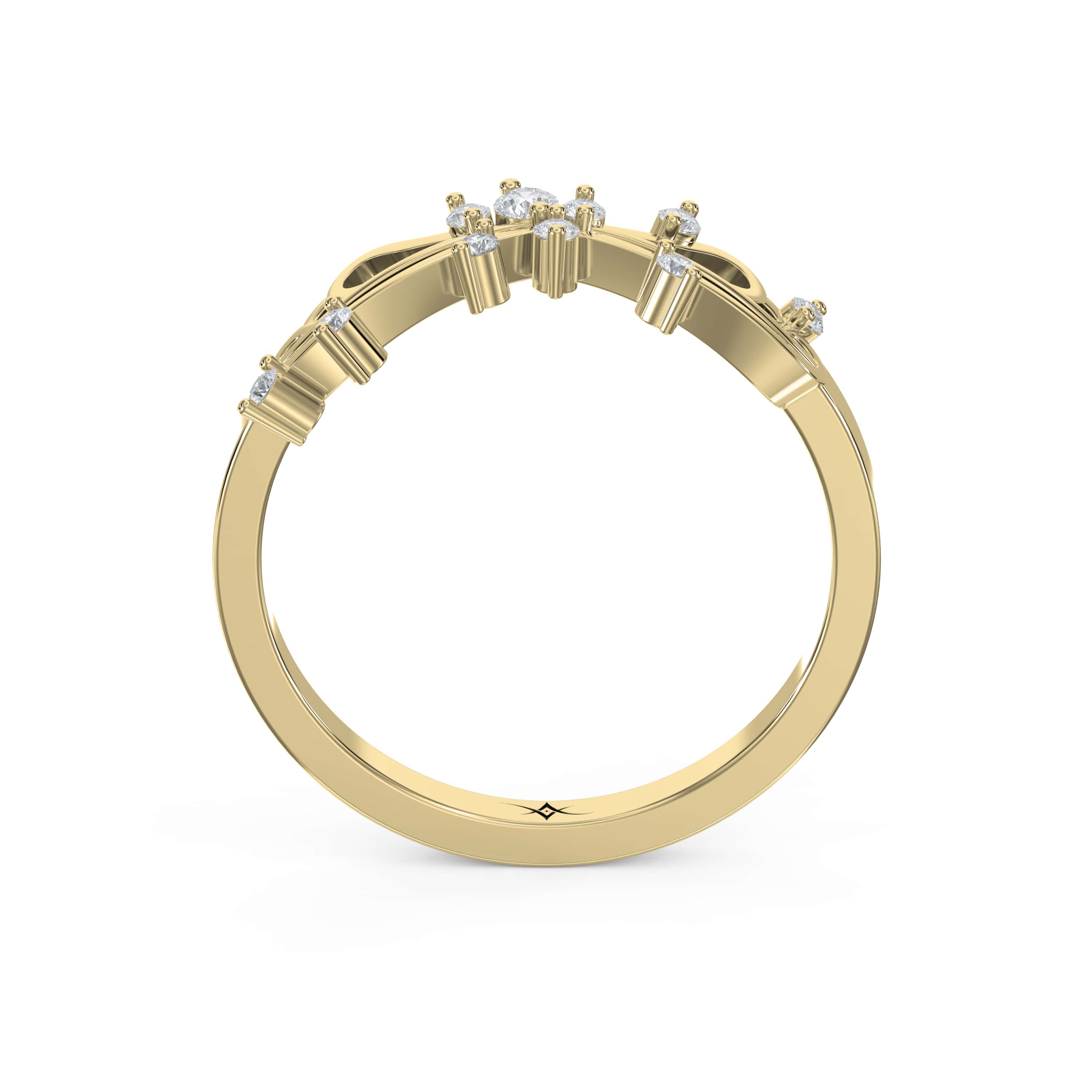 Glowing Leaves Diamond Ring with Lab-Grown & Natural Diamonds.