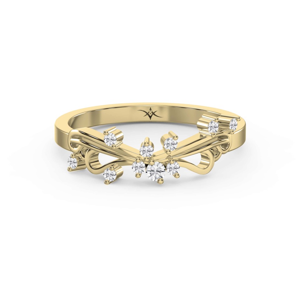 Glowing Leaves Diamond Ring with Lab-Grown & Natural Diamonds.