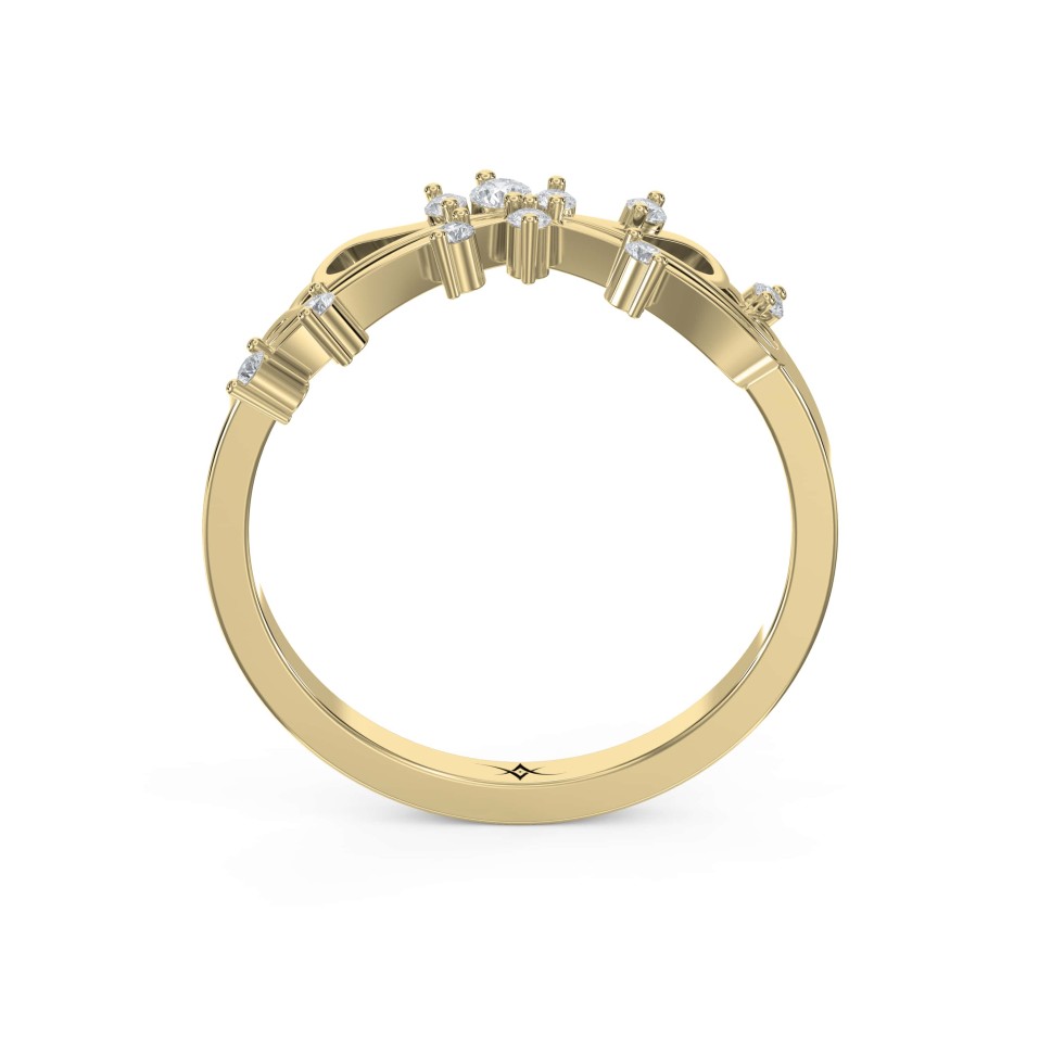 Glowing Leaves Diamond Ring with Lab-Grown & Natural Diamonds.
