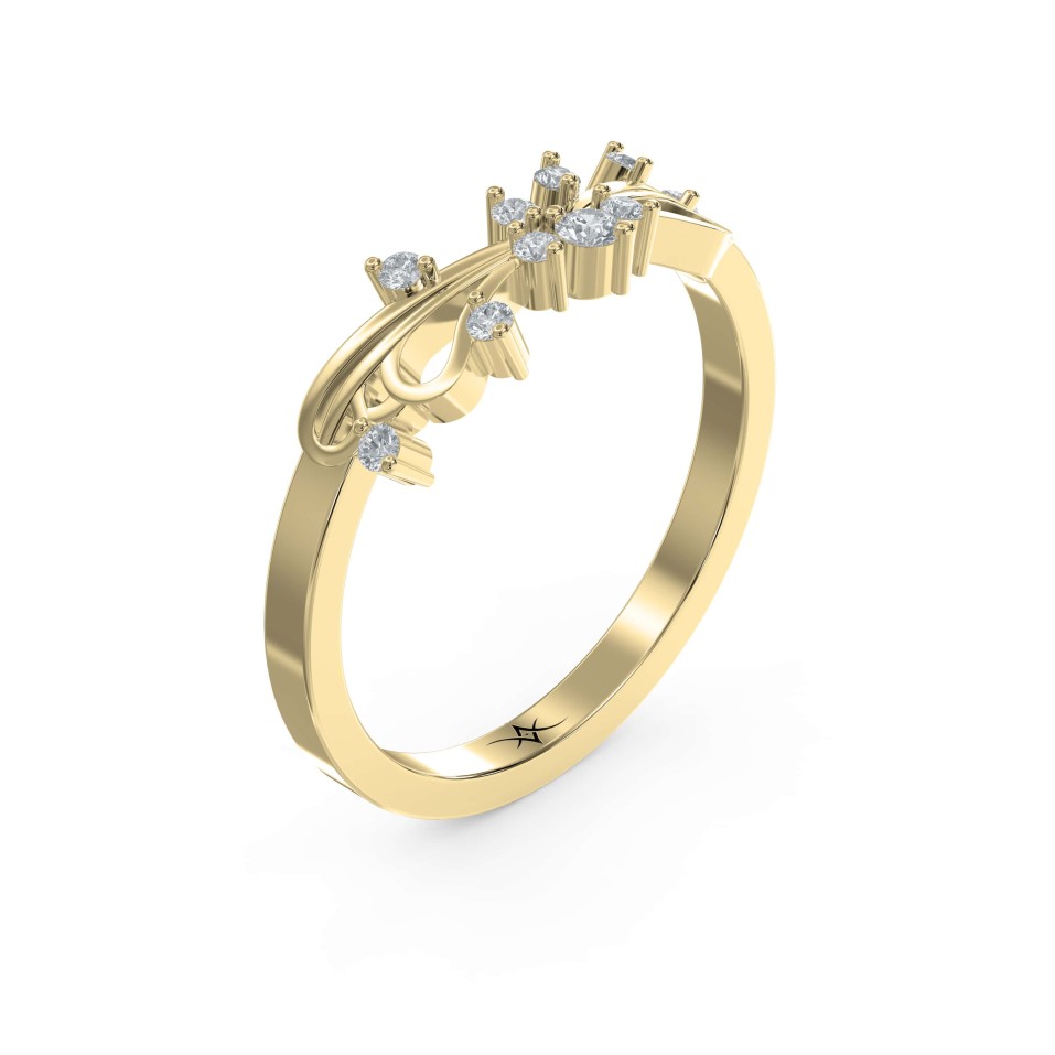 Glowing Leaves Diamond Ring with Lab-Grown & Natural Diamonds.