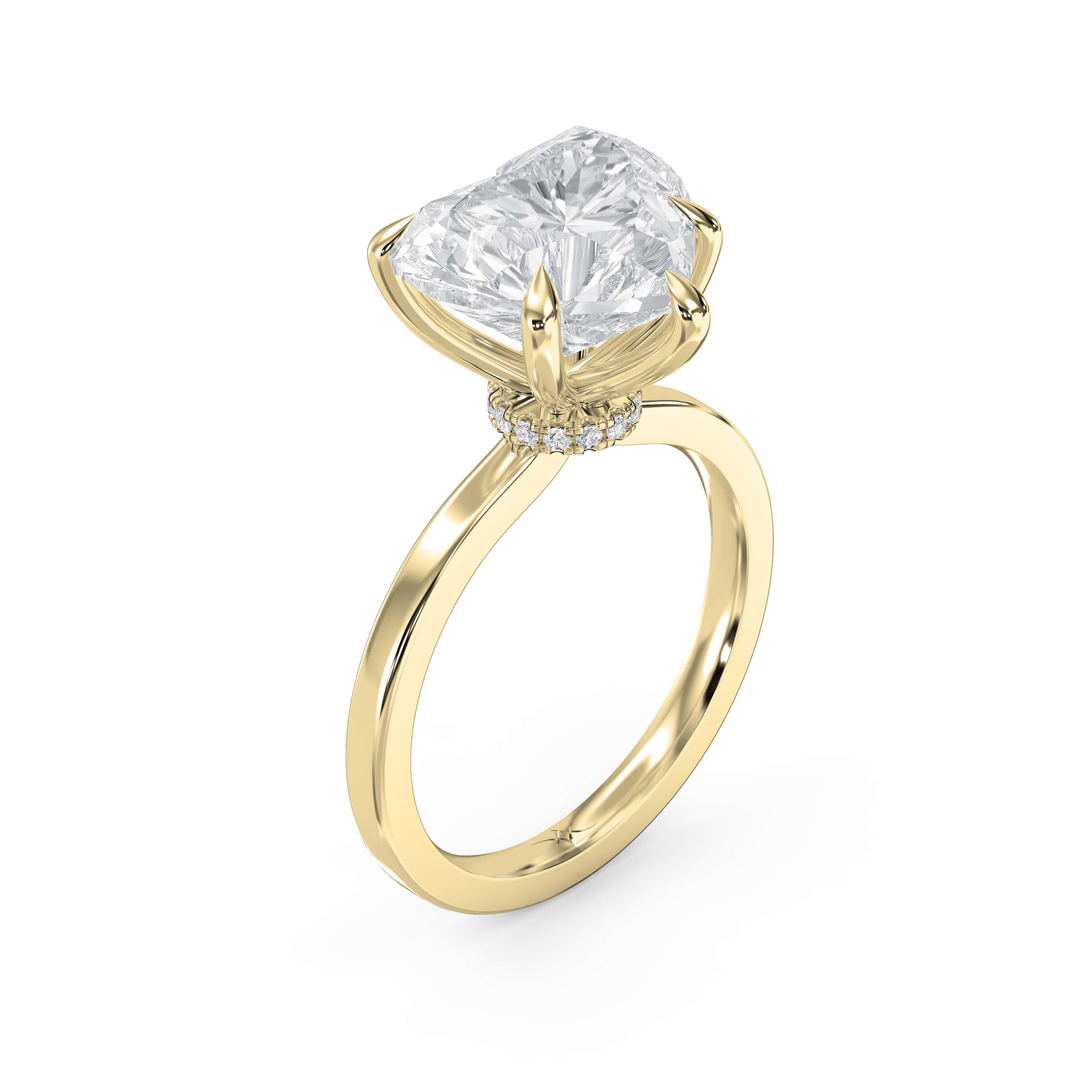 Heart Shape Hidden Halo Engagement Ring – Choose Lab-Grown & Natural Diamond