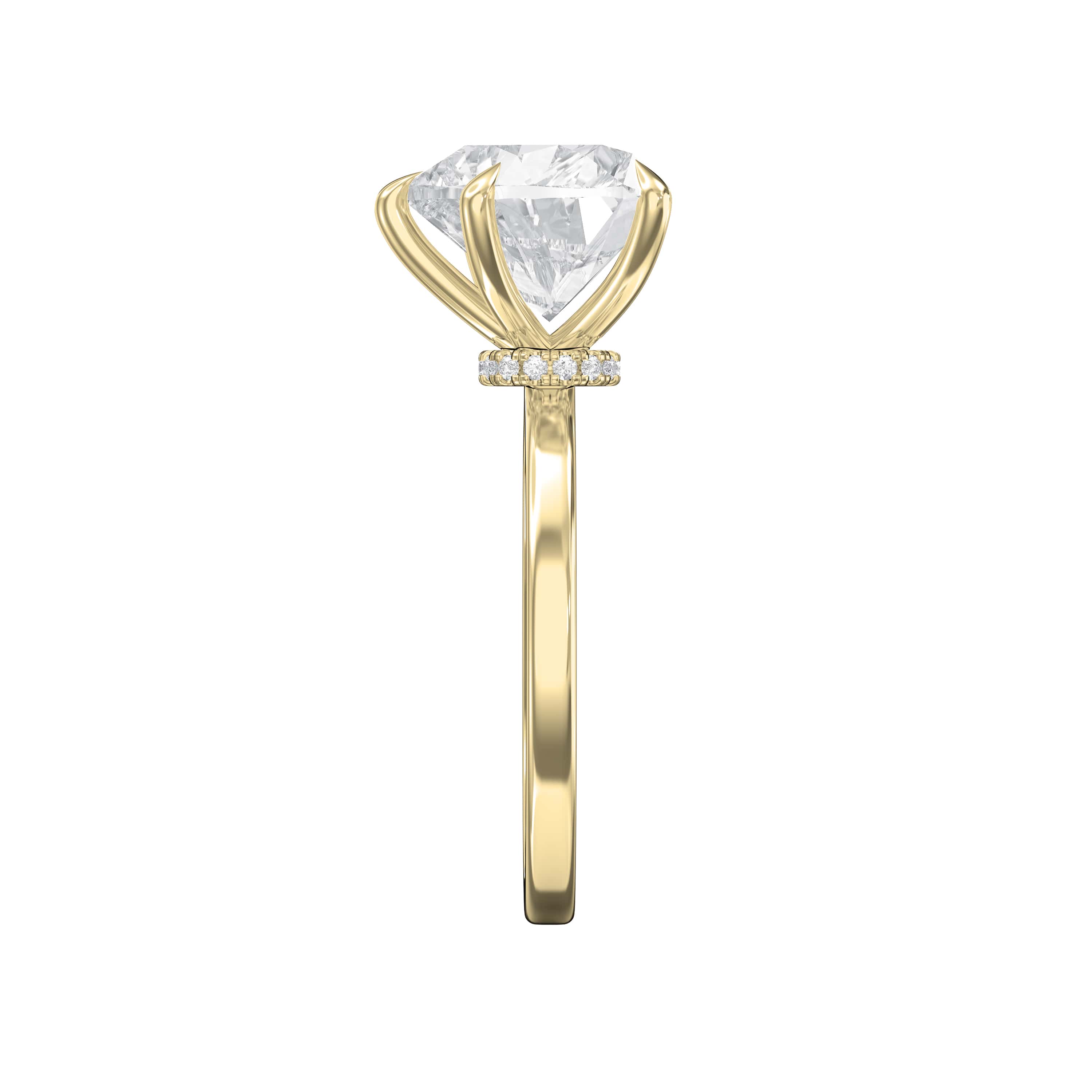 Heart Shape Hidden Halo Engagement Ring – Choose Lab-Grown & Natural Diamond