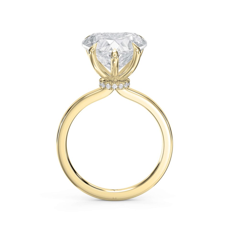 Heart Shape Hidden Halo Engagement Ring – Choose Lab-Grown & Natural Diamond