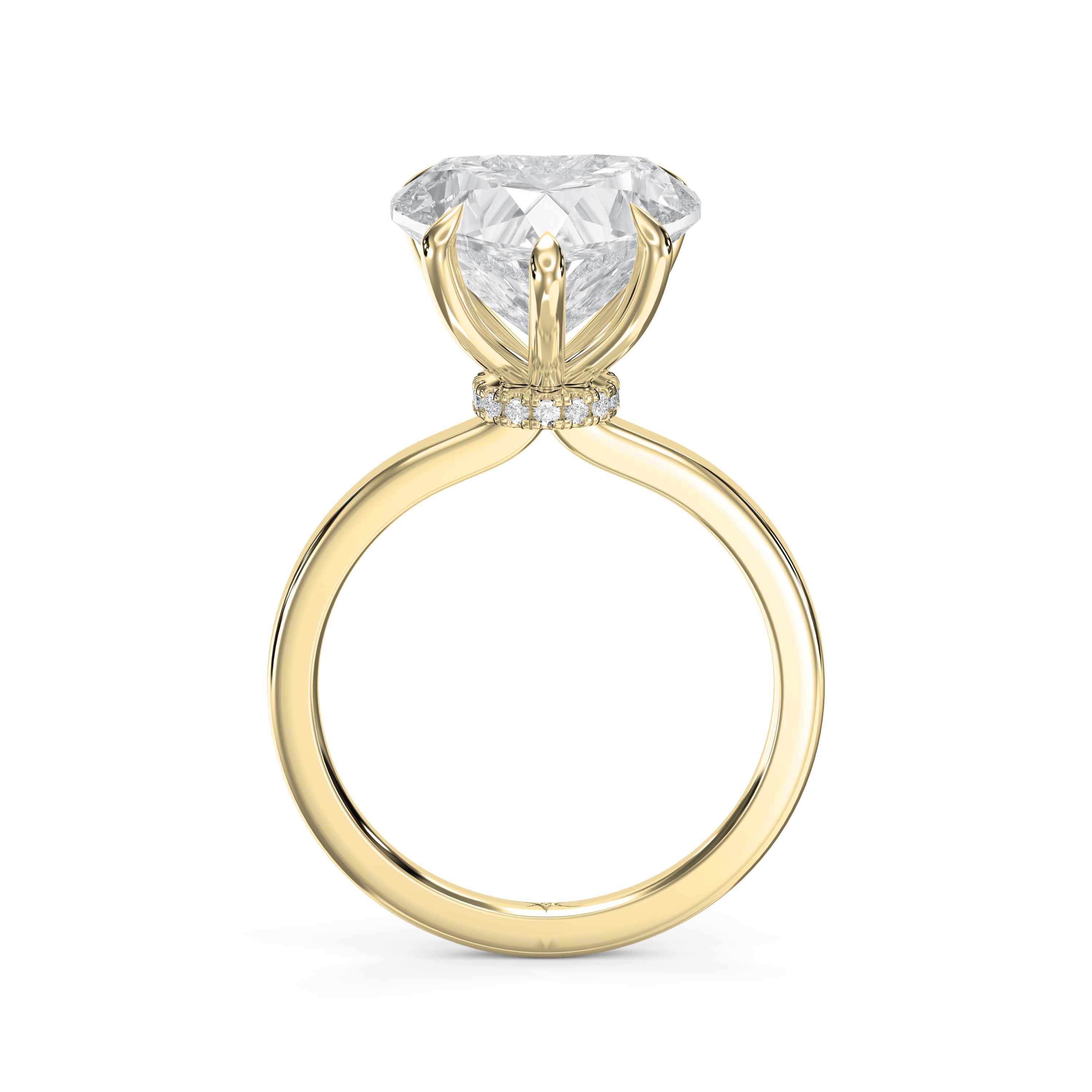Heart Shape Hidden Halo Engagement Ring – Choose Lab-Grown & Natural Diamond