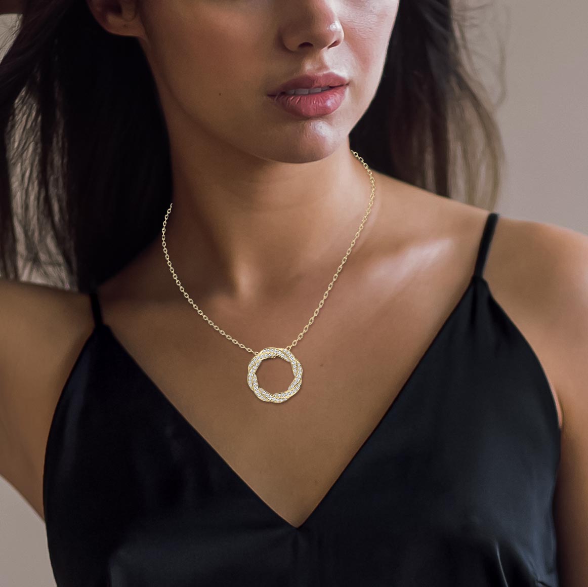 Round Diamond Twisted Circle of Life Fashion Necklace | Lab-Grown & Natural Diamond Jewelry – Valam Design