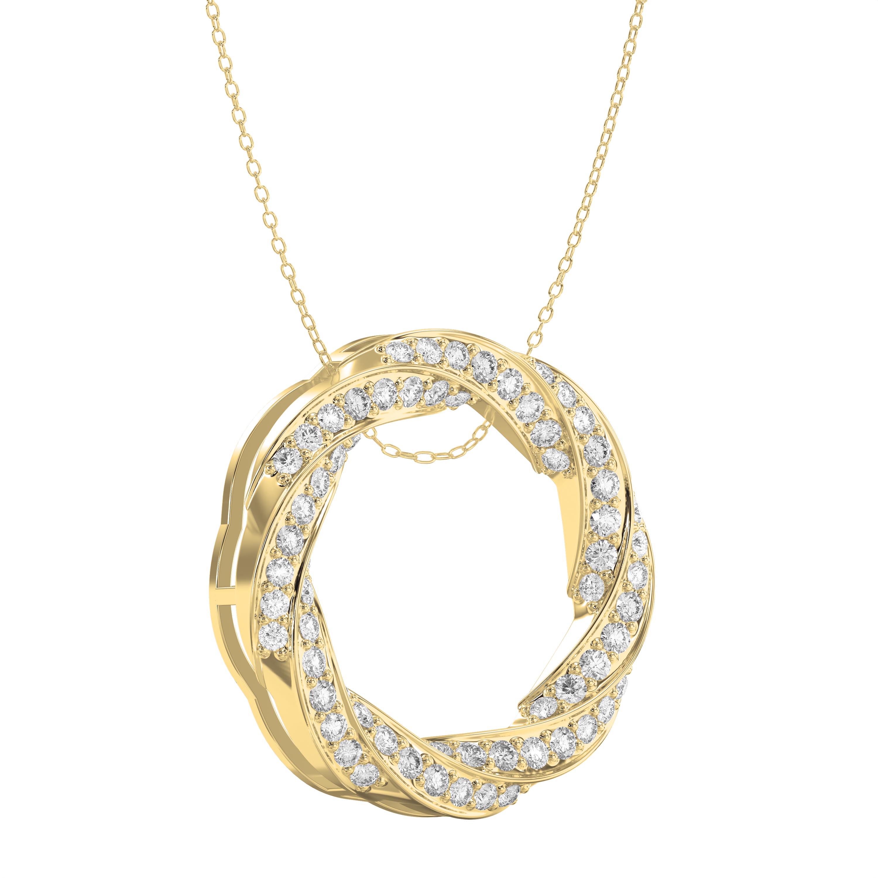 Round Diamond Twisted Circle of Life Fashion Necklace | Lab-Grown & Natural Diamond Jewelry – Valam Design