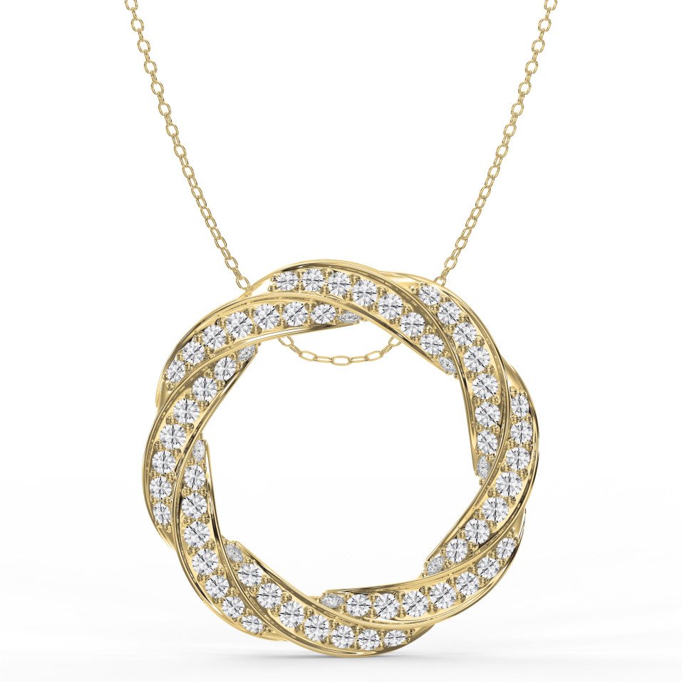 Round Diamond Twisted Circle of Life Fashion Necklace | Lab-Grown & Natural Diamond Jewelry – Valam Design