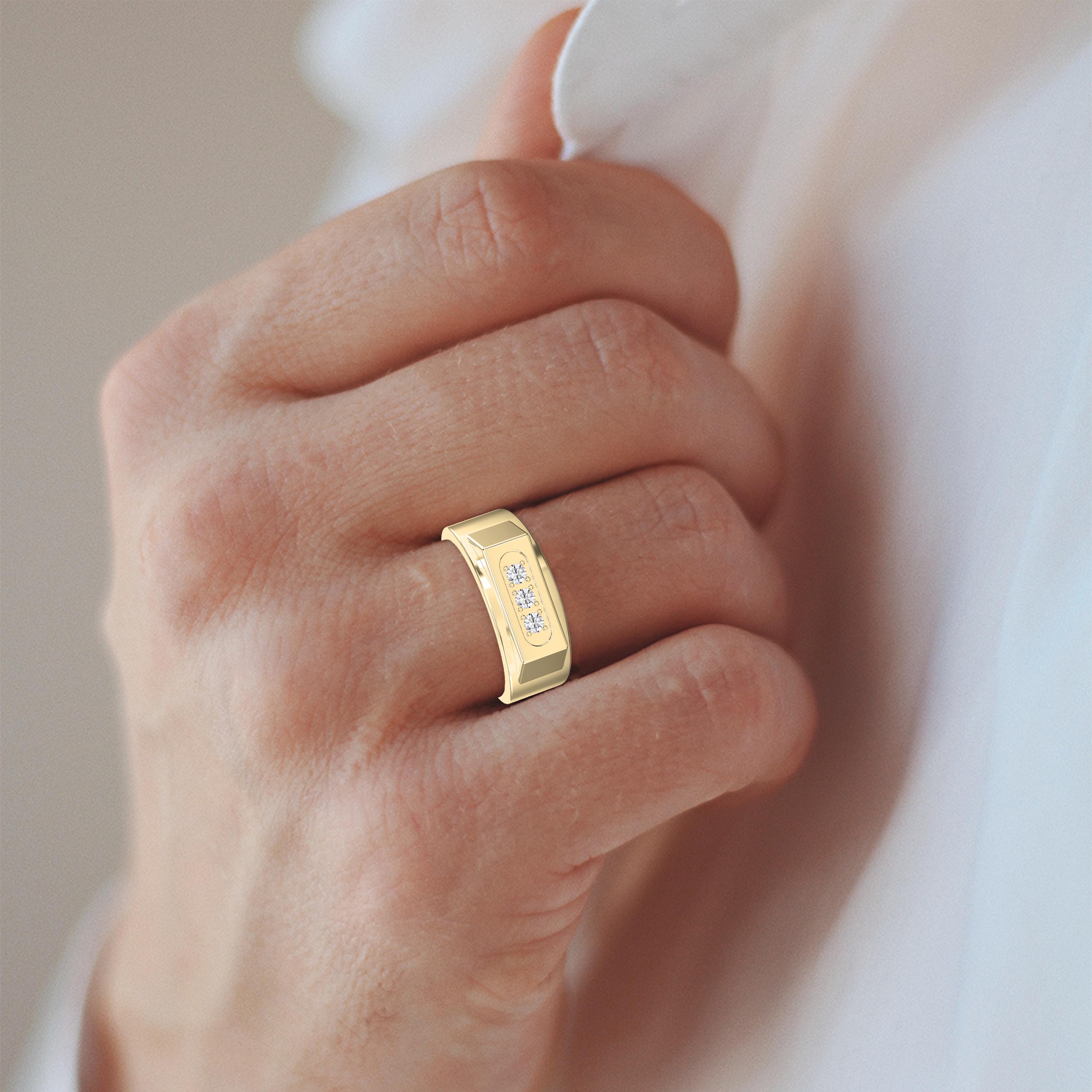 Elegance  Regal Trio Diamond Band for Men – Lab - Grown & Natural Diamond Jewelry - Valam Design