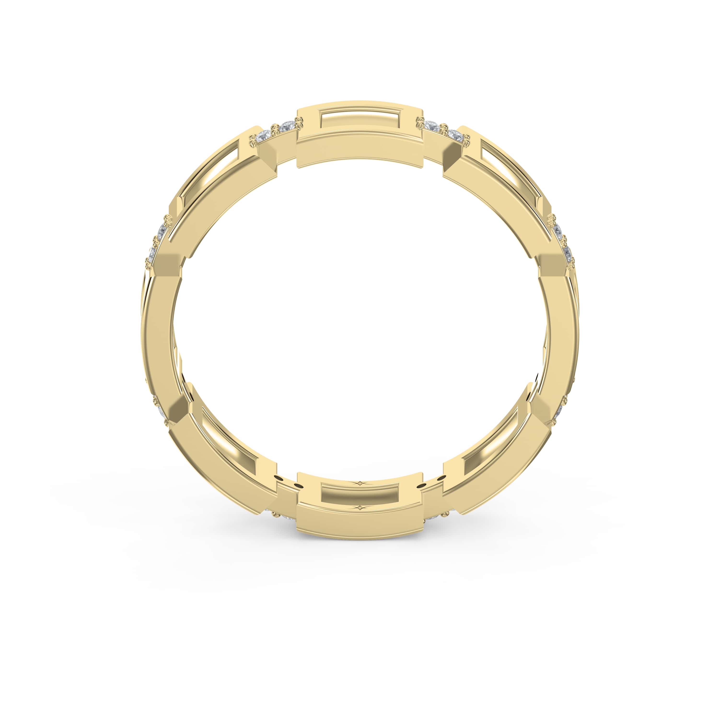 Square Link Dainty Diamond Band with Lab-Grown & Natural Diamonds