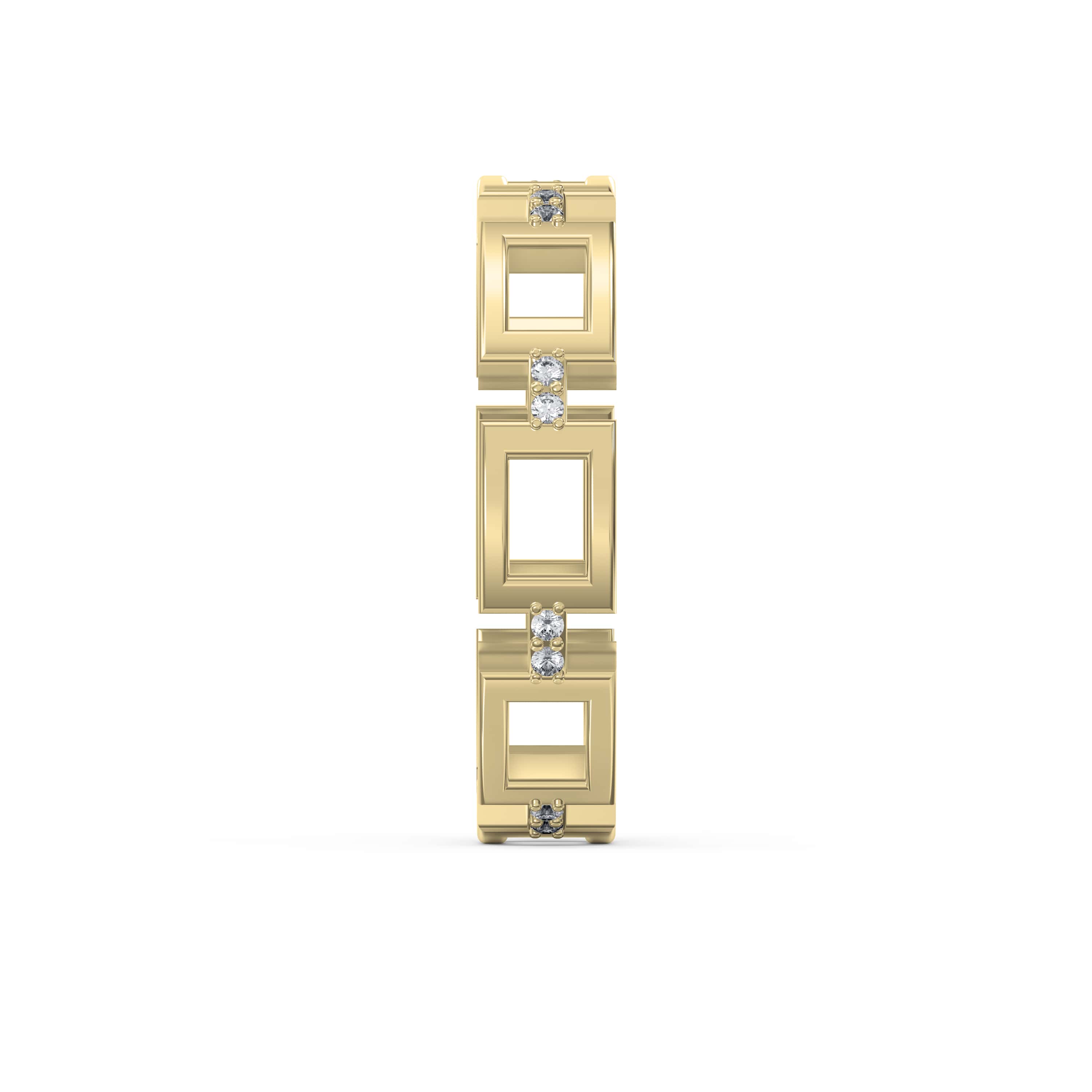 Square Link Dainty Diamond Band with Lab-Grown & Natural Diamonds