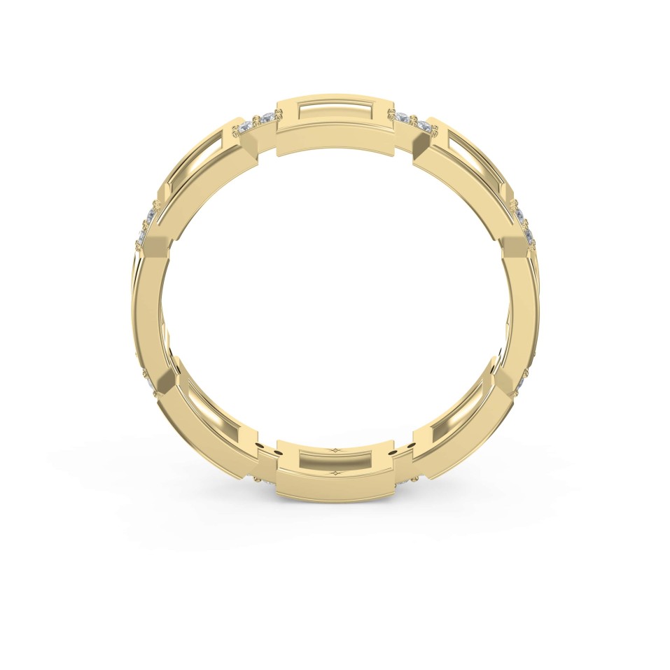 Square Link Dainty Diamond Band with Lab-Grown & Natural Diamonds