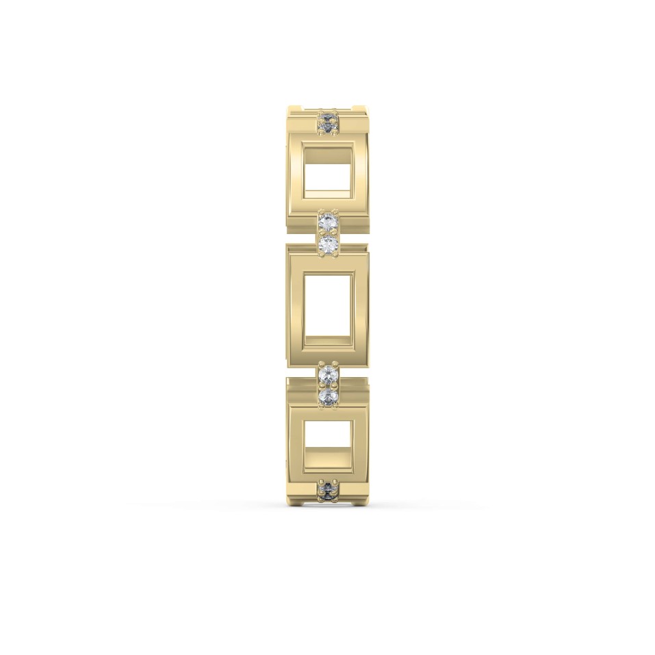 Square Link Dainty Diamond Band with Lab-Grown & Natural Diamonds