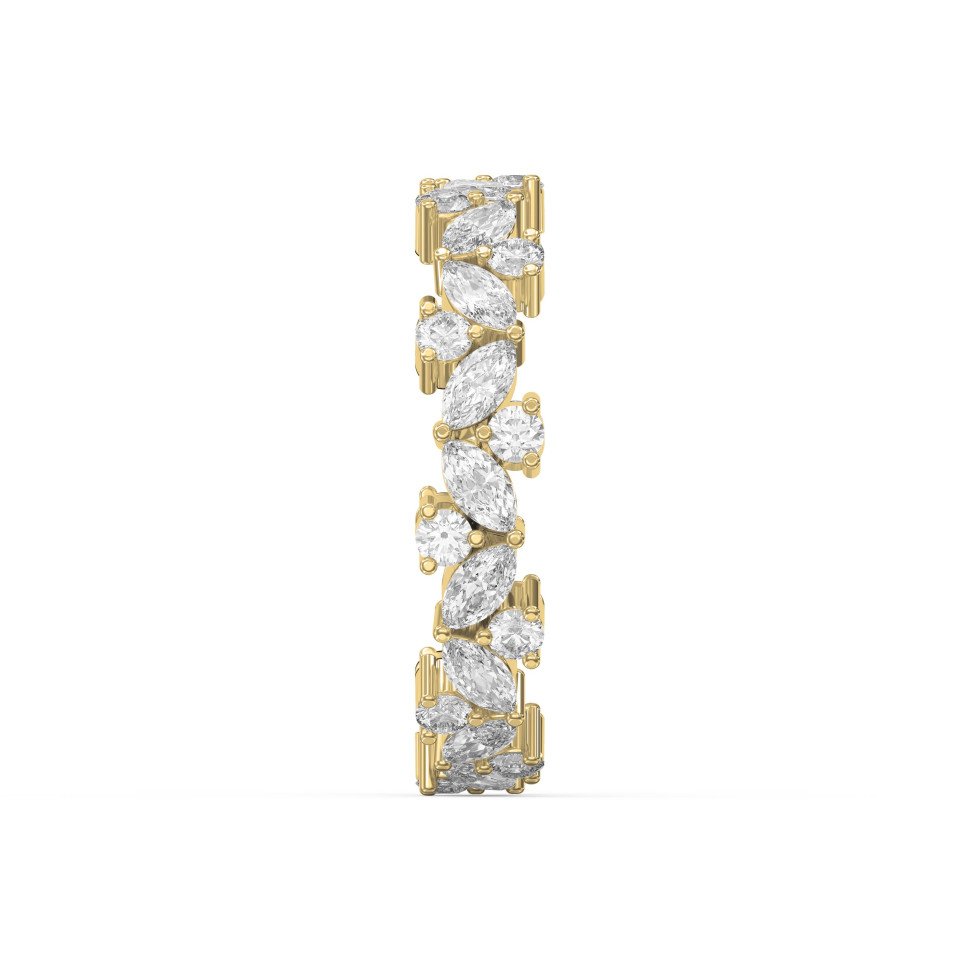 Eternity Ring with Marquise and Round Brilliant Diamond Cluster Design – Choose Lab-Grown & Natural Diamonds