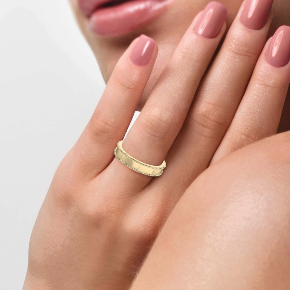 Women's Comfort Fit Classic Gold Ring