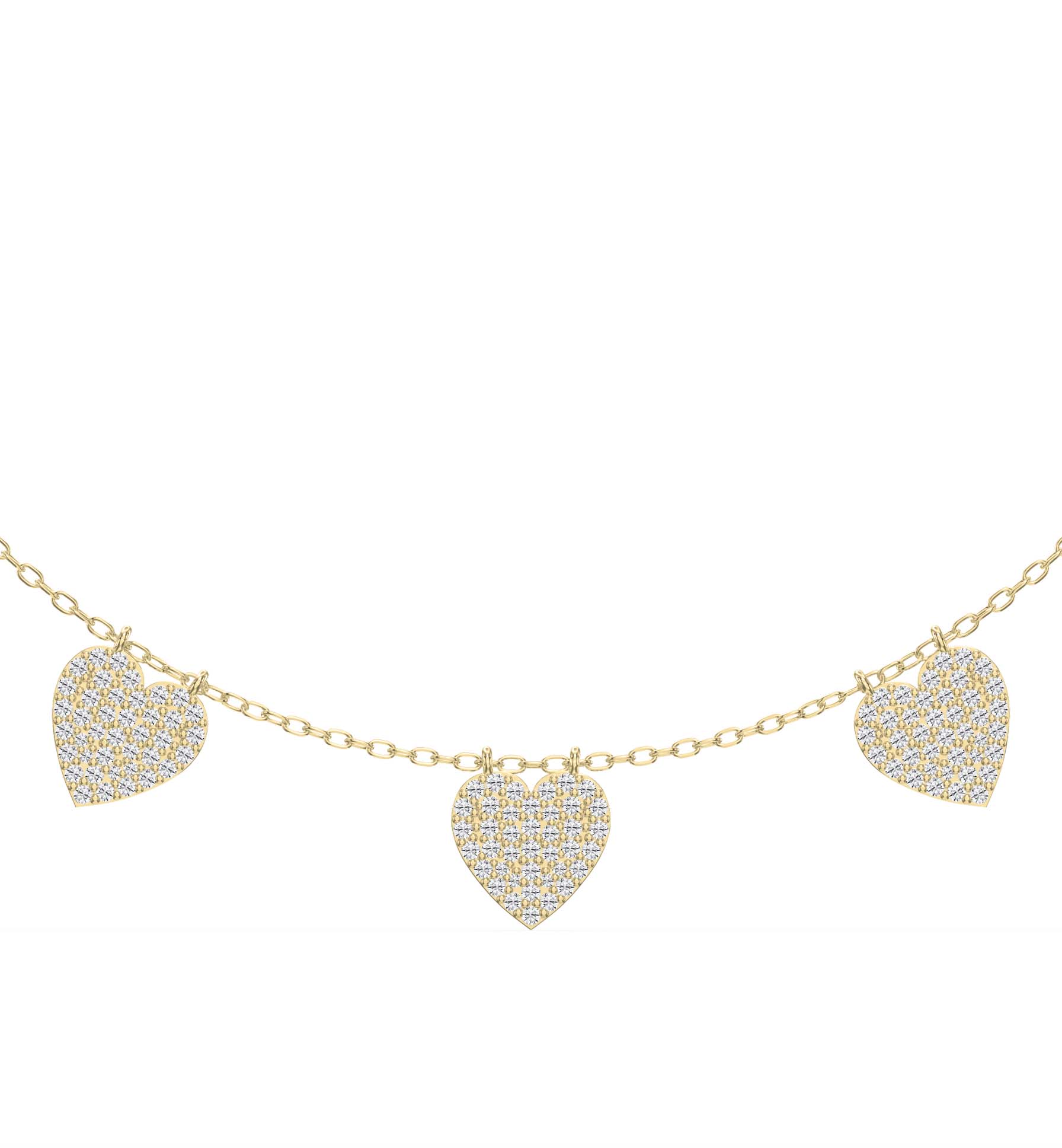 Five Hearts Dazzle Fashion Necklace – Lab Grown & Natural Diamond Necklace