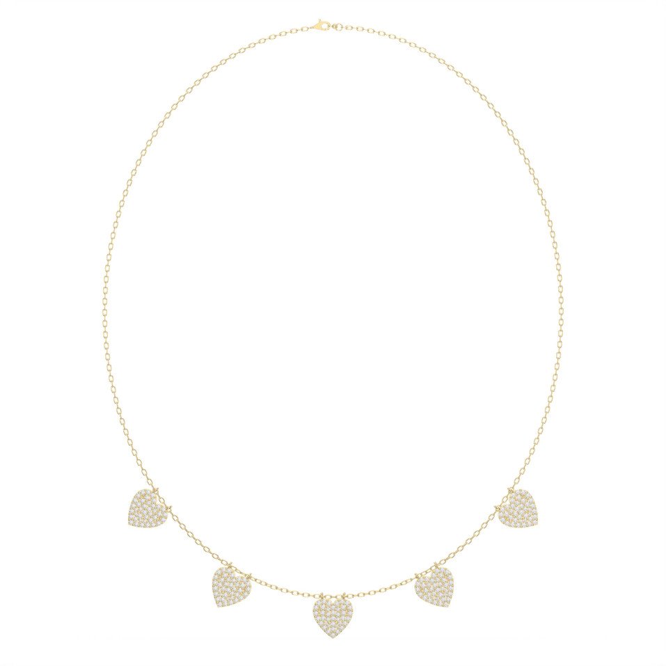 Five Hearts Dazzle Fashion Necklace – Lab Grown & Natural Diamond Necklace