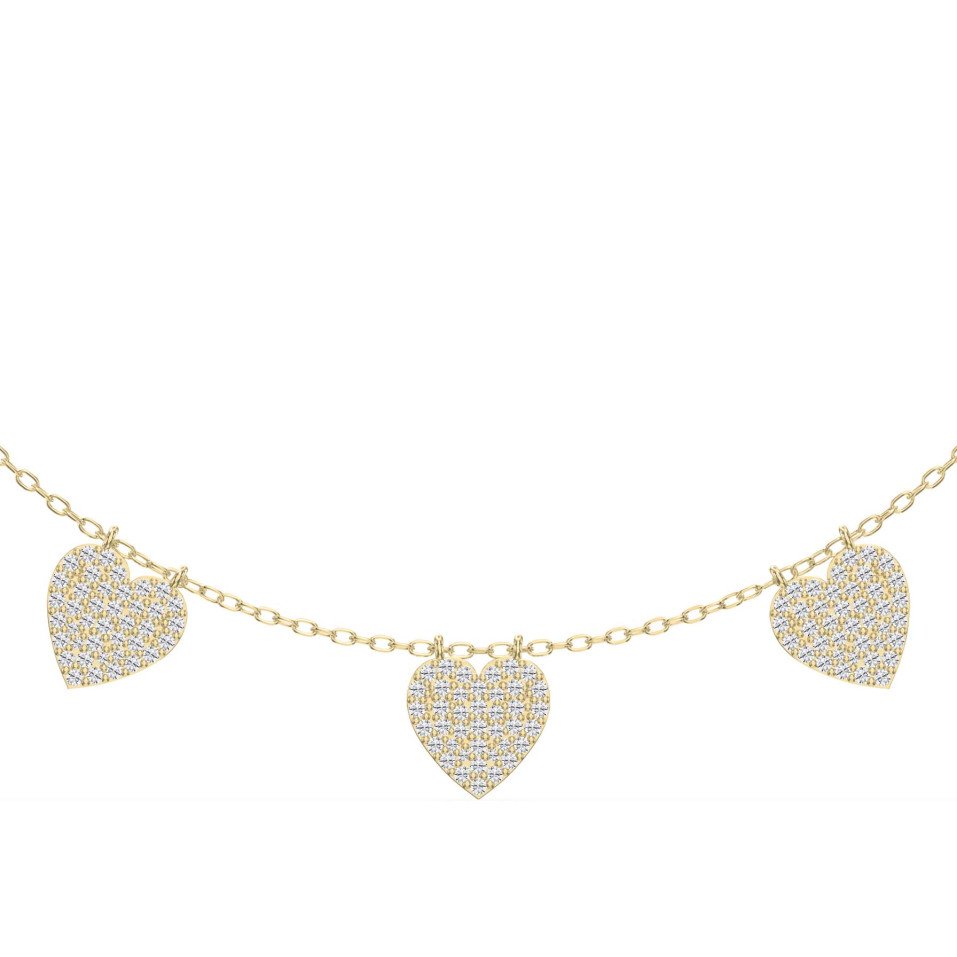 Five Hearts Dazzle Fashion Necklace – Lab Grown & Natural Diamond Necklace