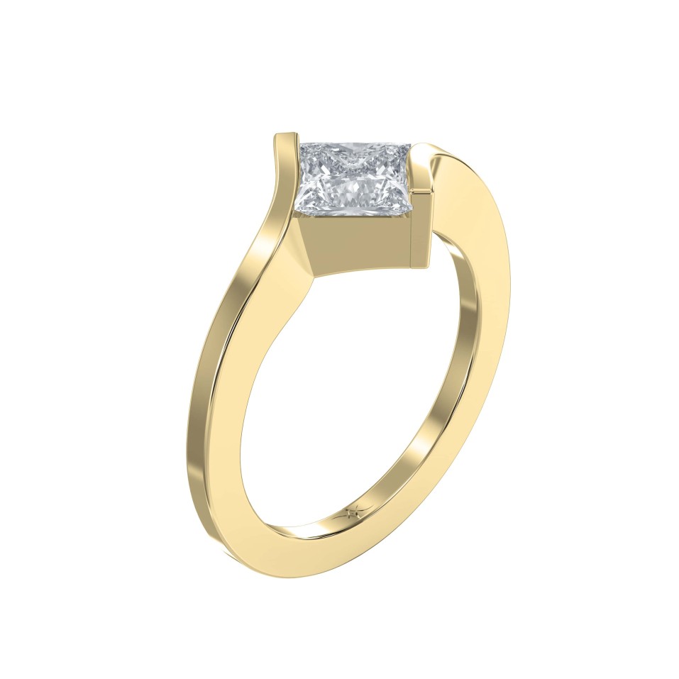 Rylan Sweeping Band Solitaire Ring Setting