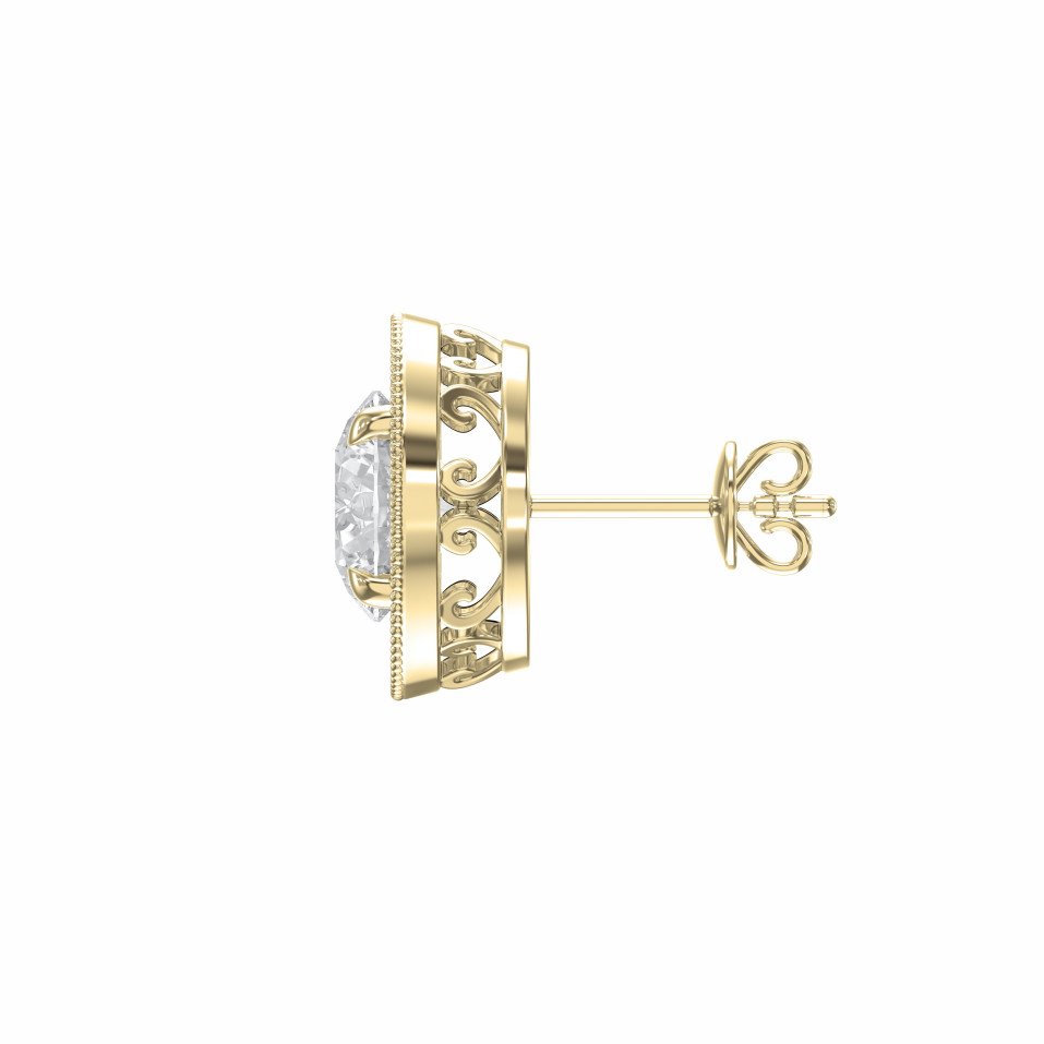 Lab Grown Round Diamond Heritage Earrings
