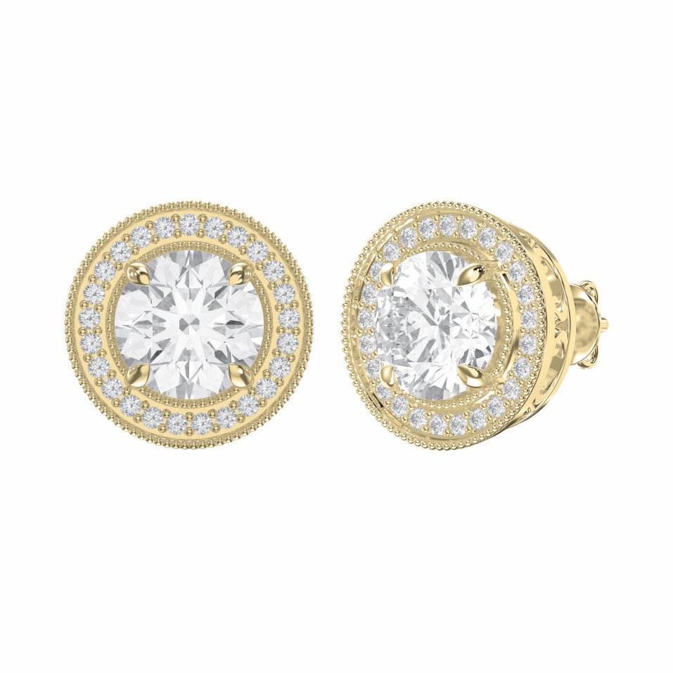 Lab Grown Round Diamond Heritage Earrings