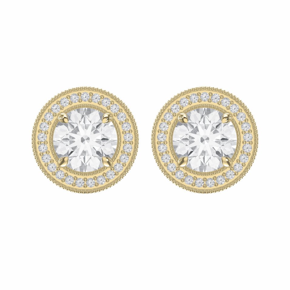 Lab Grown Round Diamond Heritage Earrings