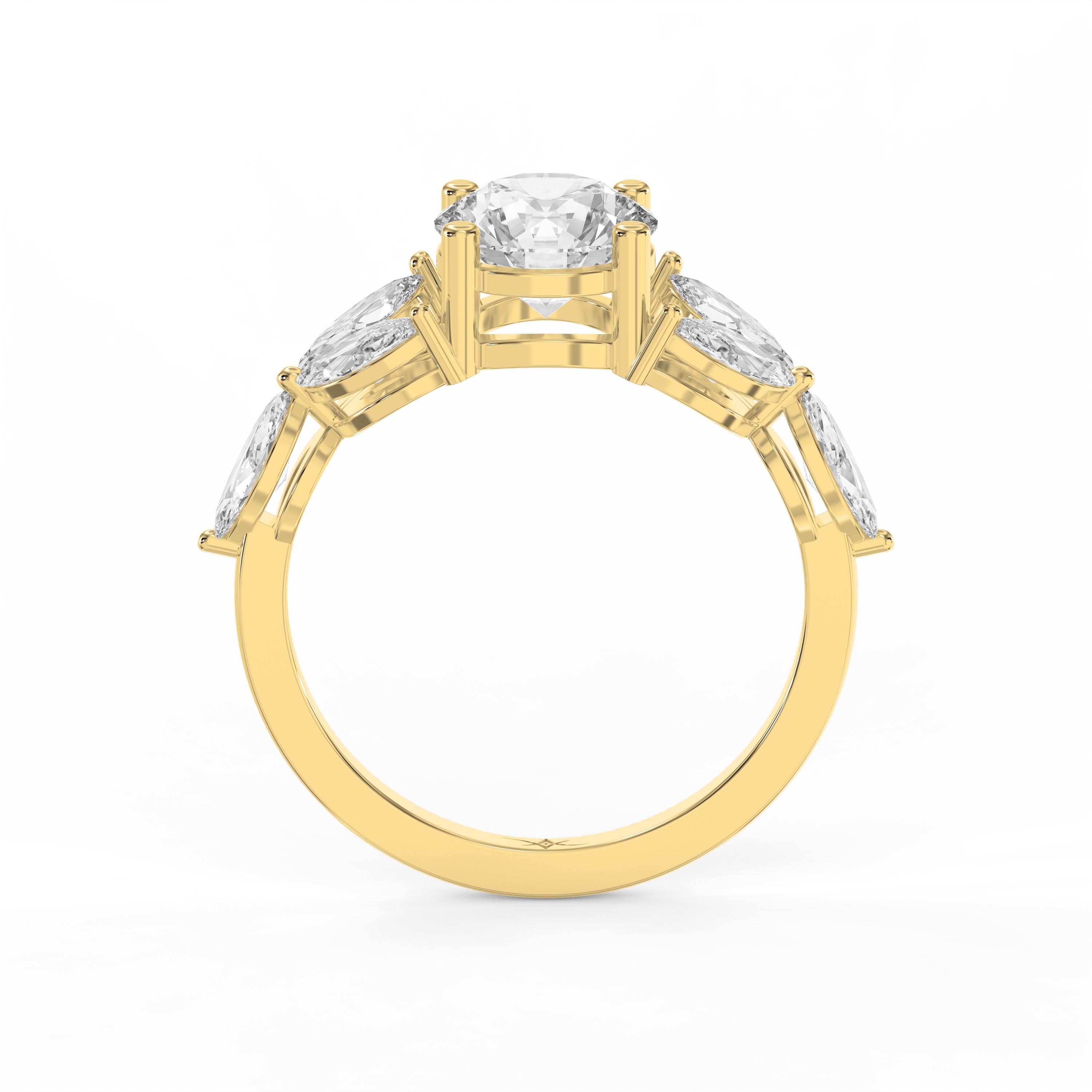 Floral Cluster Side stone Engagement Ring | Customizable Center Stone – Lab-Grown & Natural Diamond Jewelry - Valam Design