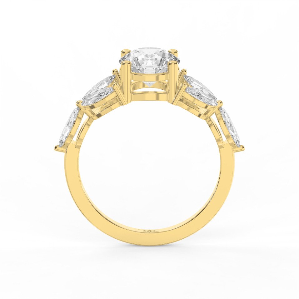 Floral Cluster Side stone Engagement Ring | Customizable Center Stone – Lab-Grown & Natural Diamond Jewelry - Valam Design