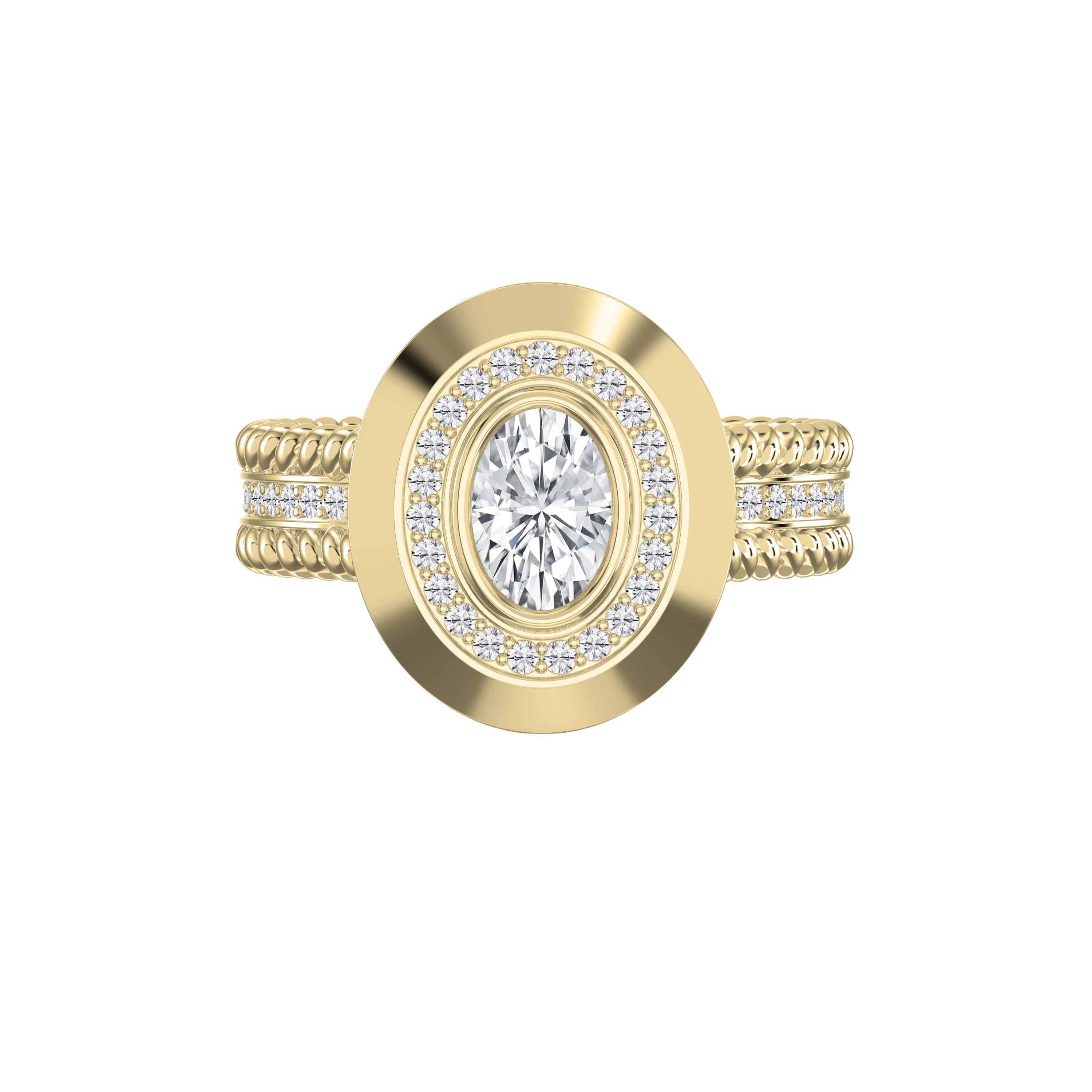 Oval Bezel Setting Diamond Ring – Lab Grown or Natural Diamond Elegance