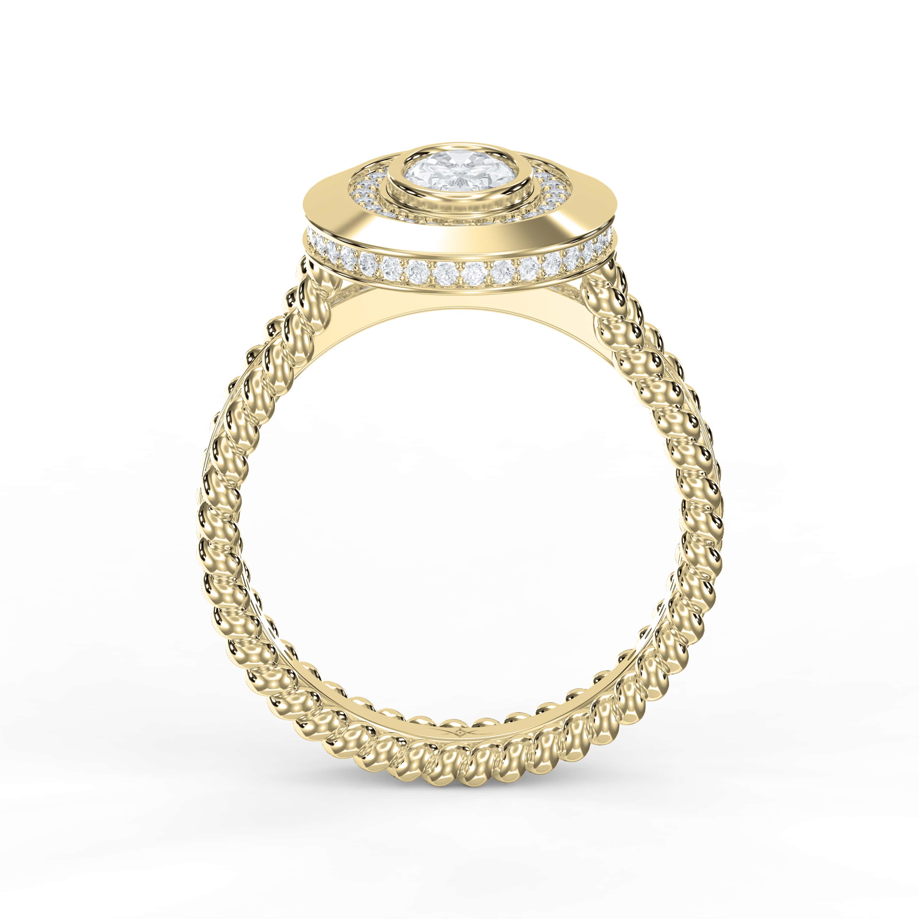 Oval Bezel Setting Diamond Ring – Lab Grown or Natural Diamond Elegance