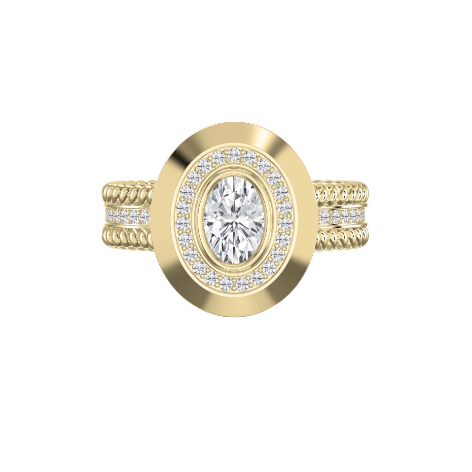 Oval Bezel Setting Diamond Ring – Lab Grown or Natural Diamond Elegance
