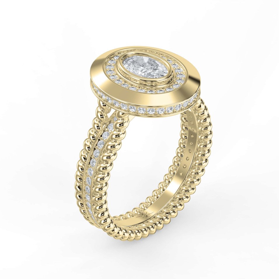 Oval Bezel Setting Diamond Ring – Lab Grown or Natural Diamond Elegance
