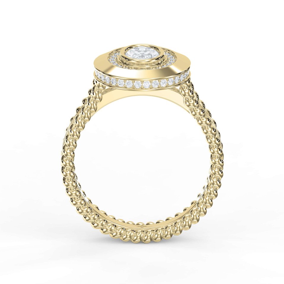 Oval Bezel Setting Diamond Ring – Lab Grown or Natural Diamond Elegance