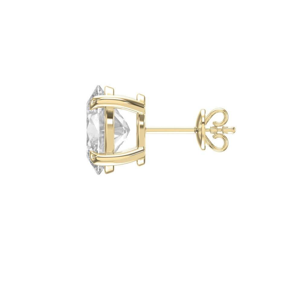 14K Gold 4-Prong Oval Diamond Stud Earrings – Lab Grown Diamonds