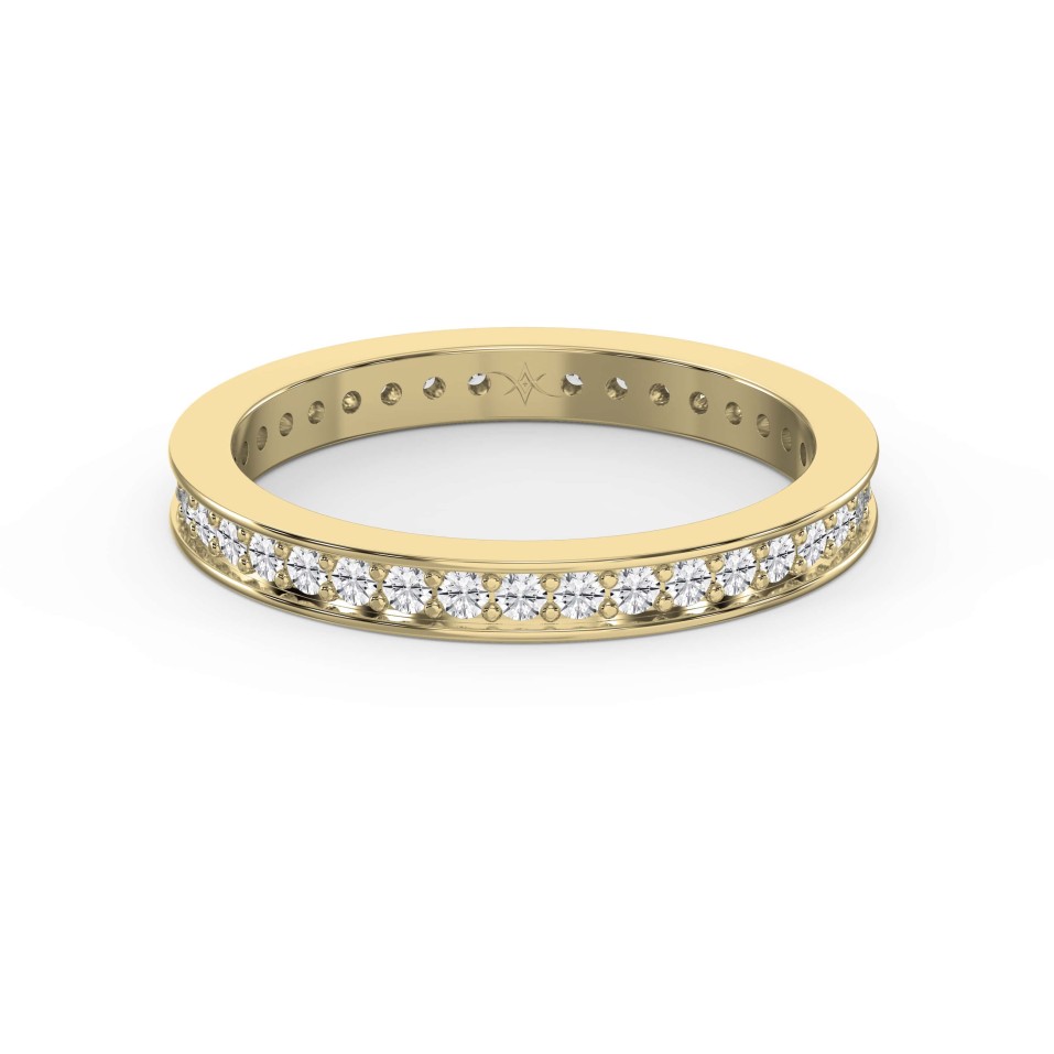 Channel Set Lab-Grown Diamond & Natural Eternity Wedding Band