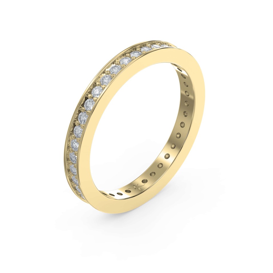 Channel Set Lab-Grown Diamond & Natural Eternity Wedding Band