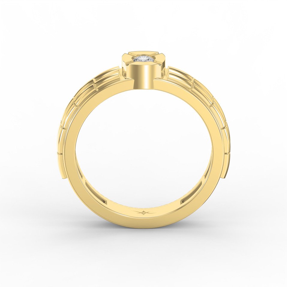 Round Diamond Solitaire Sentinel Men's  Ring | Lab - Grown Diamond Jewelry - Valam Design