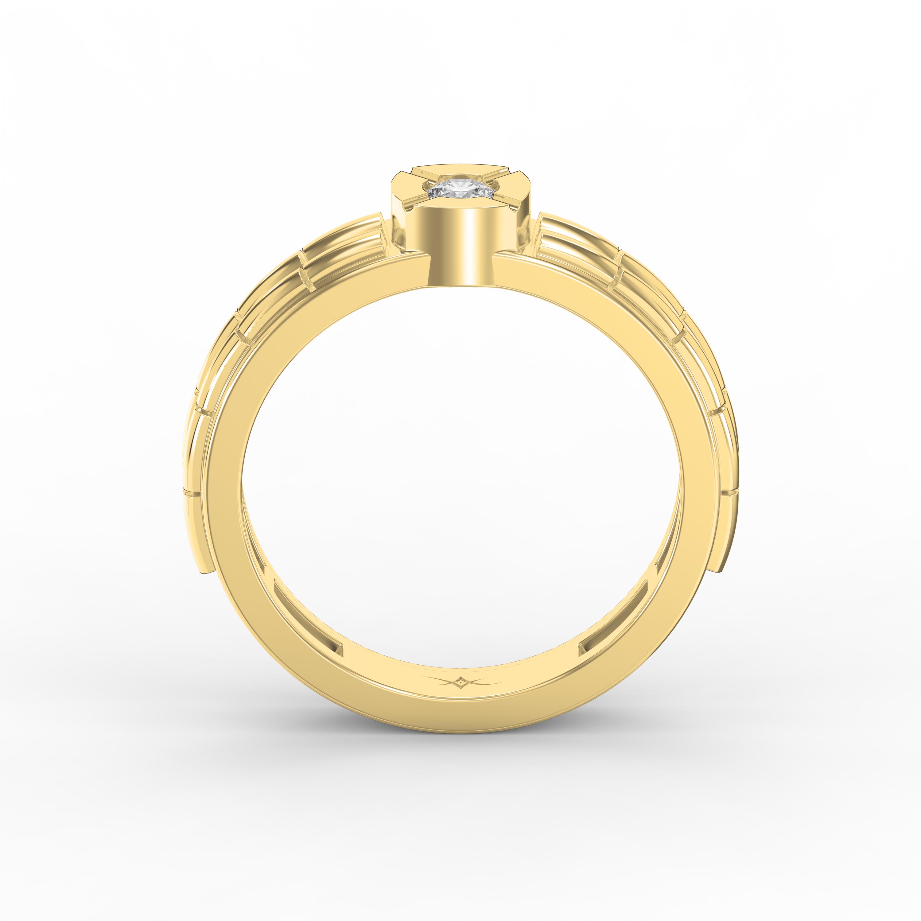 Round Diamond Solitaire Sentinel Men's  Ring | Lab - Grown Diamond Jewelry - Valam Design