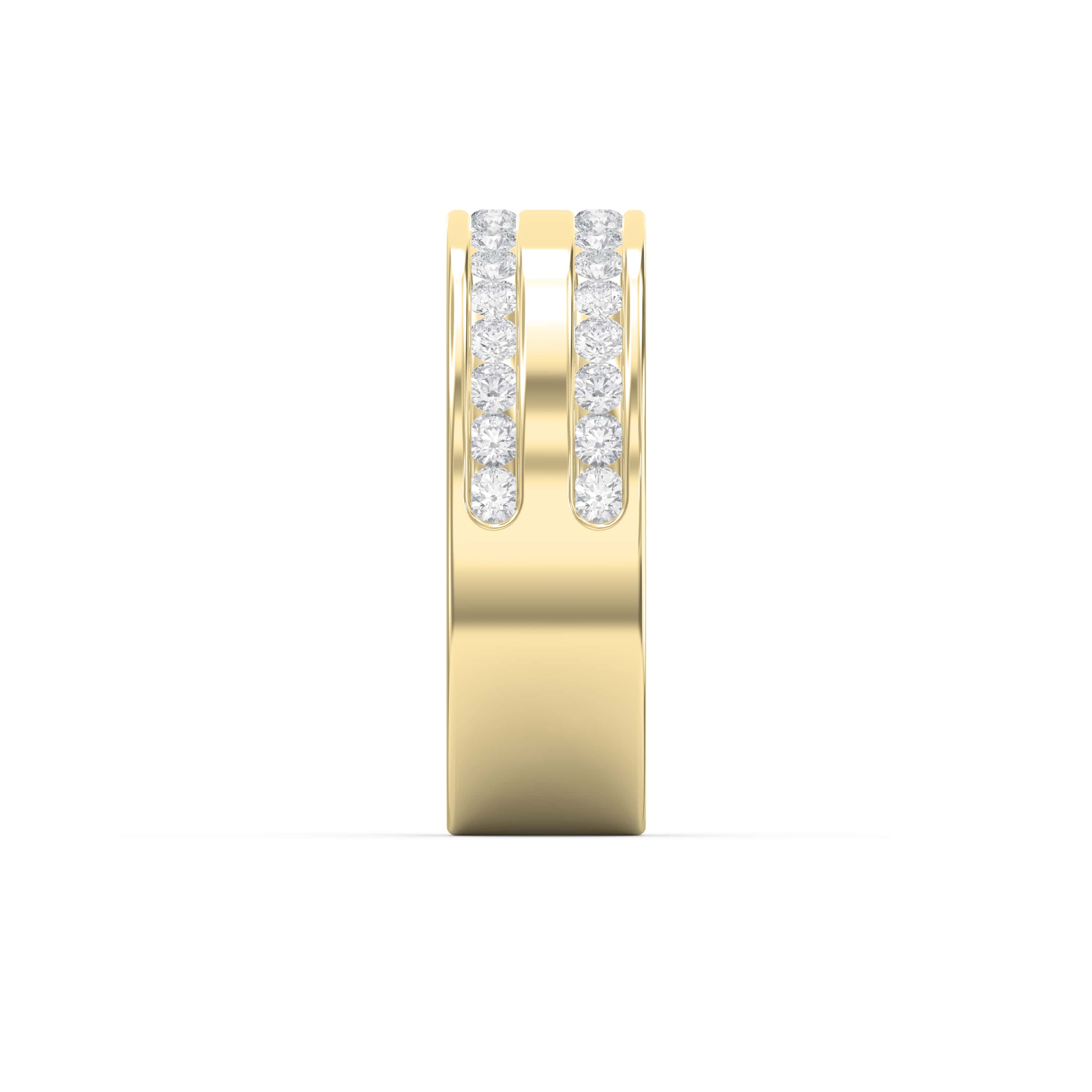 Two-Row Channel Set Half Eternity Diamond Ring – Lab-Grown & Natural Diamonds for Men