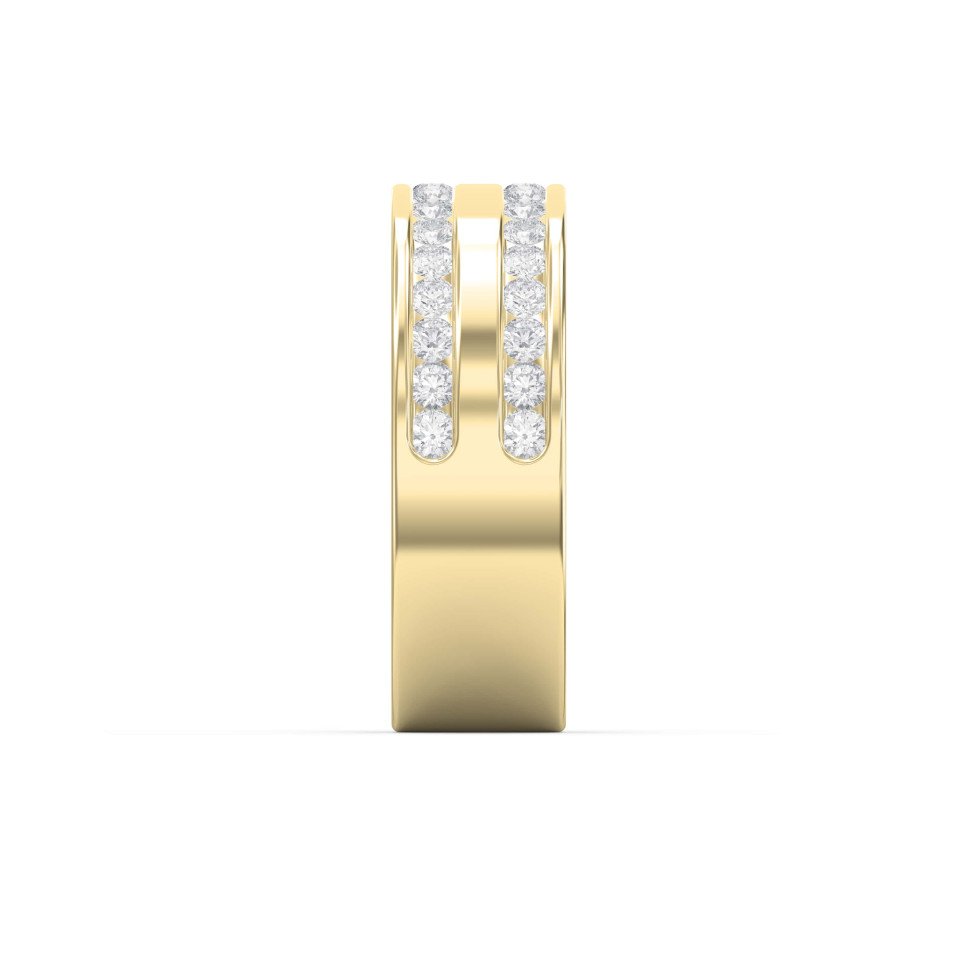 Two-Row Channel Set Half Eternity Diamond Ring – Lab-Grown & Natural Diamonds for Men