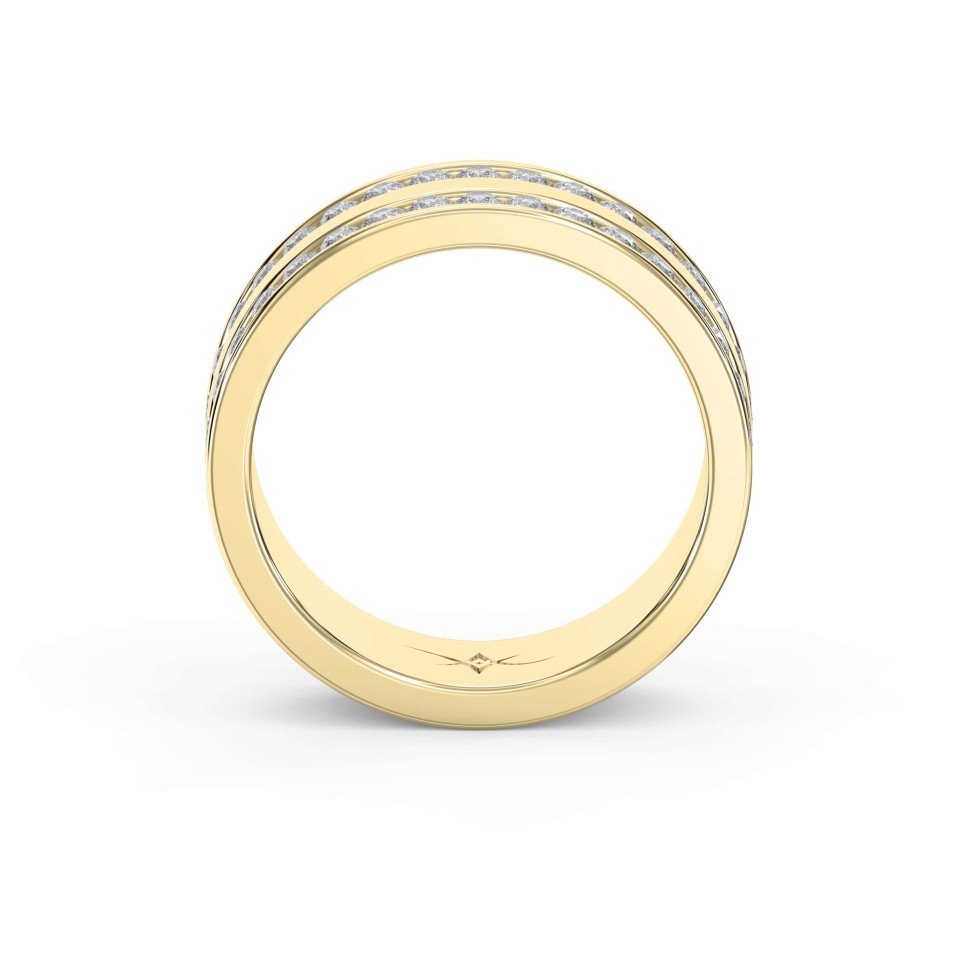 Two-Row Channel Set Half Eternity Diamond Ring – Lab-Grown & Natural Diamonds for Men