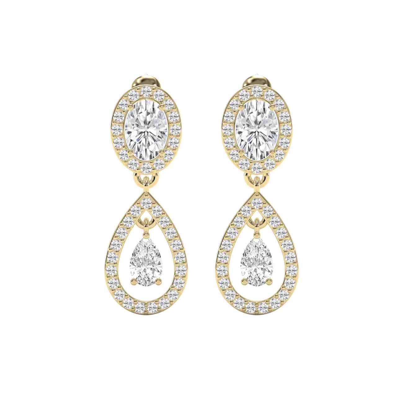 2.75 Carat Drop and Dangle Diamond Earrings – Lab Grown